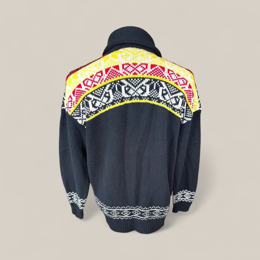 The Kooples Men's Fair Isle Shawl Collar Cardigan Black Patterned Knit - Picture 4 of 13